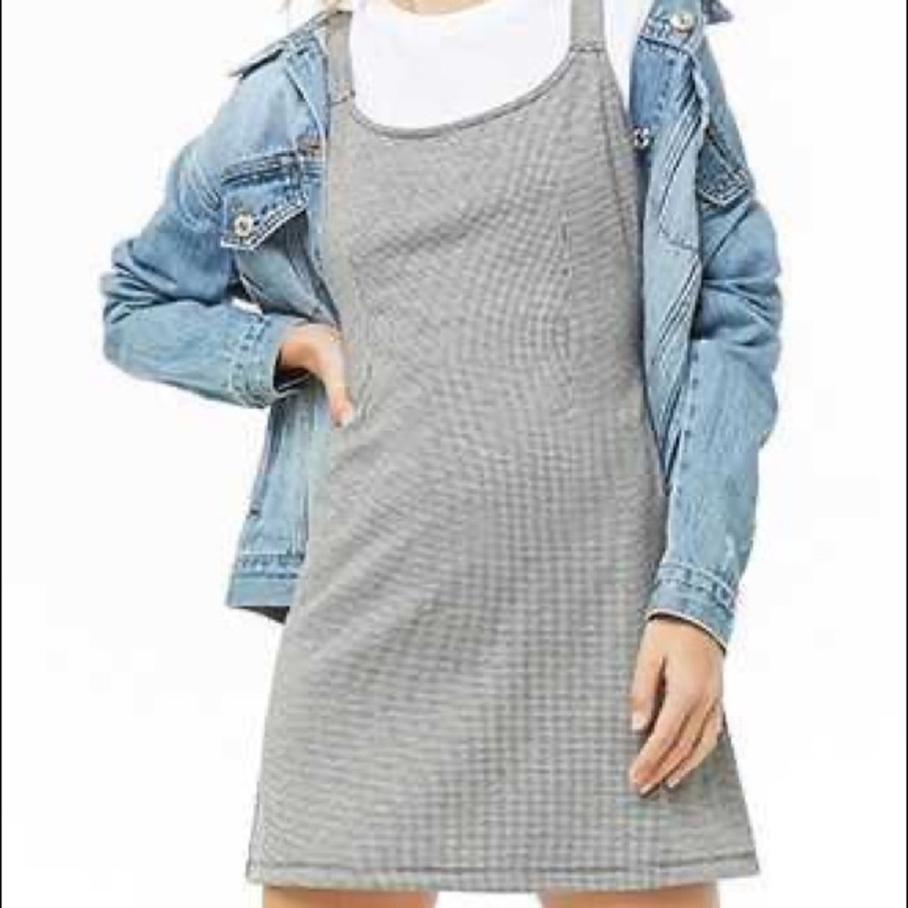 NWT Forever 21 Blue Houndstooth Knit Mini Dress